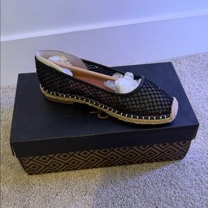Charles David Black Mesh Espadrilles